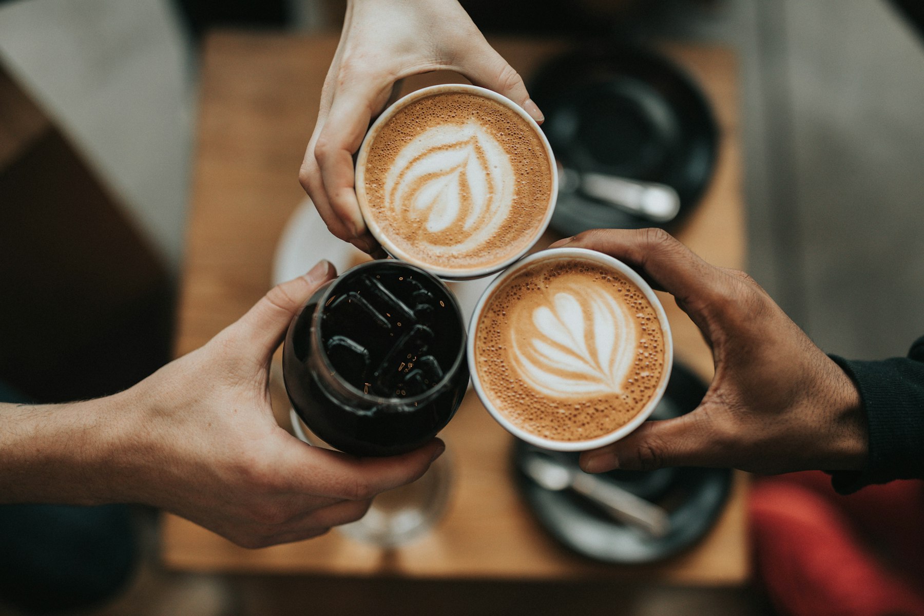Cup of coffee on a wooden table