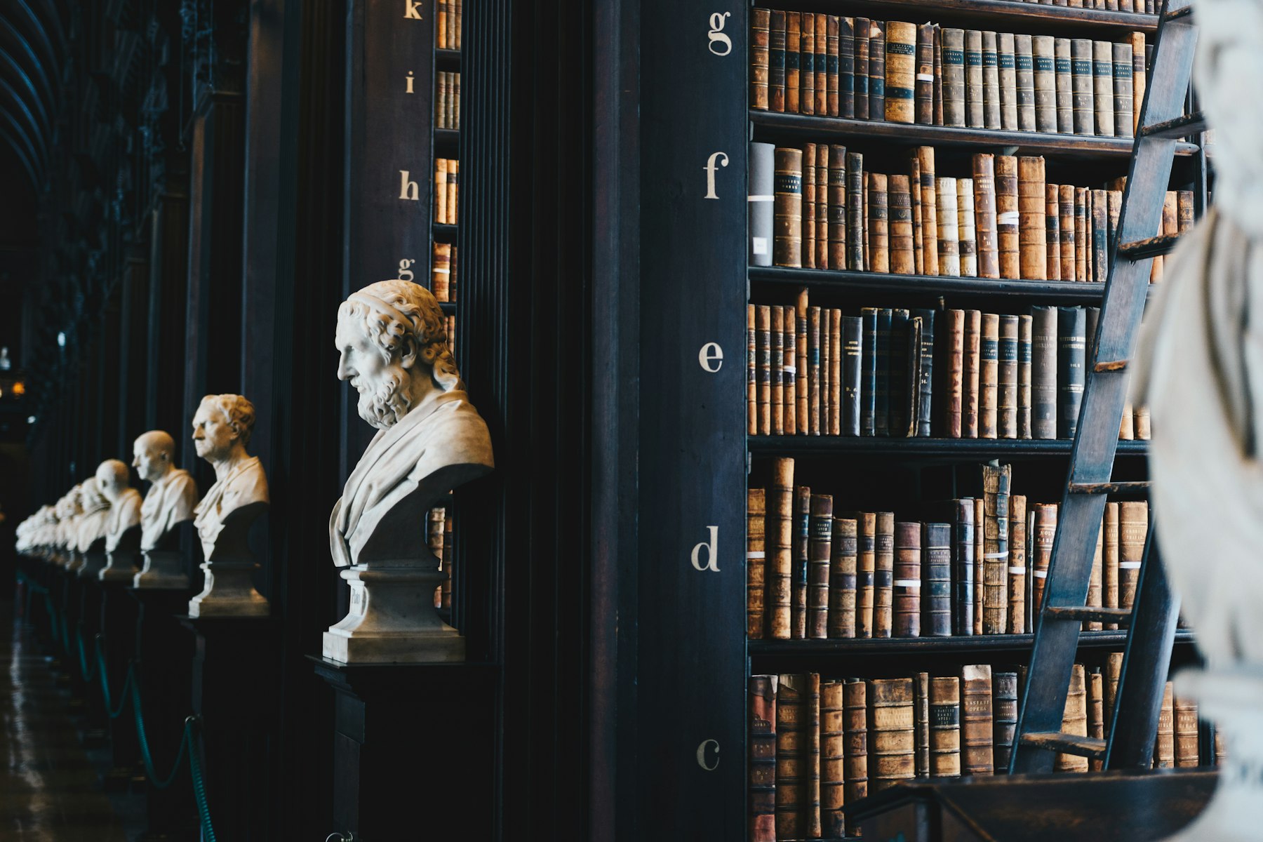 Law library with shelves of books